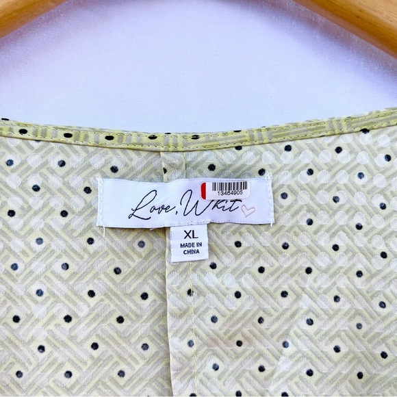 ANTHROPOLOGIE X LOVE, WHIT CITRON DOT  TIE WAIST MIDI DRESS - Picture 11 of 13